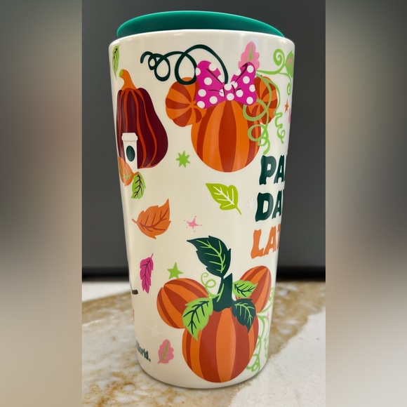 Disney World Starbucks Park Days & Lattes Pumpkin Spice Ceramic Tumbler Cup - Picture 2 of 5